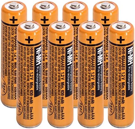 NI-MH AAA Rechargeable Battery 1.2V 630mah 8-Pack AAA Batteries for Panasonic Cordless Phones, Remote Controls, Electronics