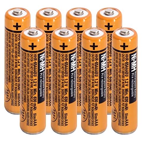 HlpiAMok NI-MH AAA Rechargeable Battery 1.2V 630mah 8-Pack AAA Batteries for Panasonic Cordless Phones, Remote Controls, Electronics Cover