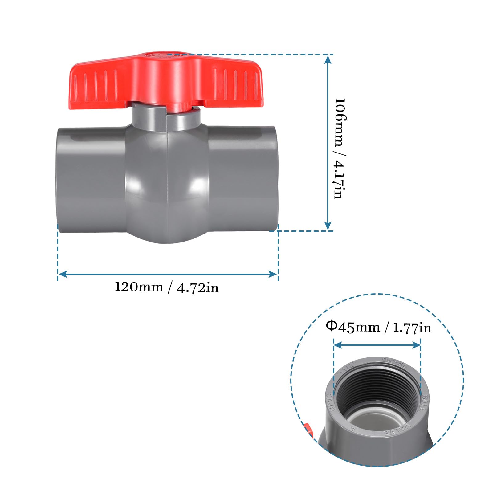 Valvola a sfera in PVC filettata 1 1/4 (40 mm) | Offerta esclusiva | Leroy Merlin