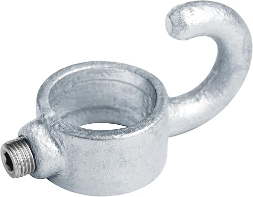 4 abrazaderas de gancho de tubo galvanizado, se adapta a tubos estructurales nominales de 1 pulgada (diámetro exterior real 1.315 pulgadas), hierro