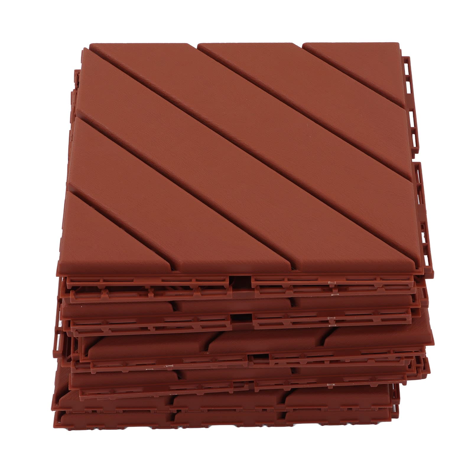 Azulejos de plataforma de plástico a prueba de agua Fuerte fuerte duradero para exteriores para el jardín de la cubierta de patio junto a la piscina 30 PC Material PP 300x300x20 mm (Marrón)