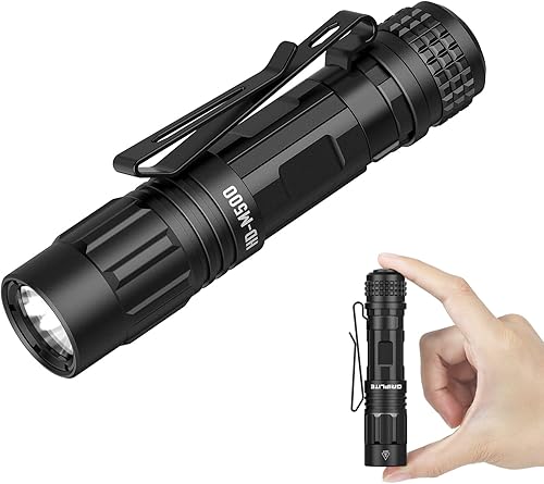 Linterna de bolsillo, 500 lúmenes, doble combustible recargable, luz LED AA, pequeña linterna EDC con clip para camping, senderismo y uso diario