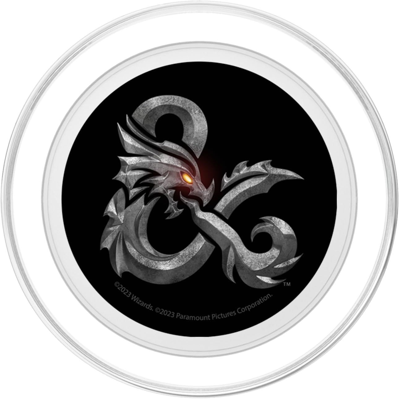 Dungeons & Dragons: Honor Among Thieves Metal Dragon Logo PopSockets MagSafe PopGrip for iPhone