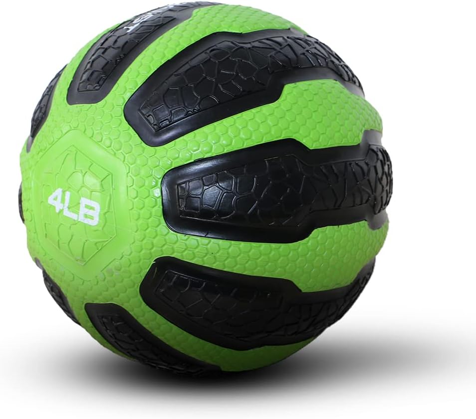 GYMENIST Rubber Medicine Ball with Textured Grip, Available in 9 Sizes, 2-20 LB, Weighted Fitness Balls,Improves Balance and Flexibility - Great for Gym, Exercise, Workouts