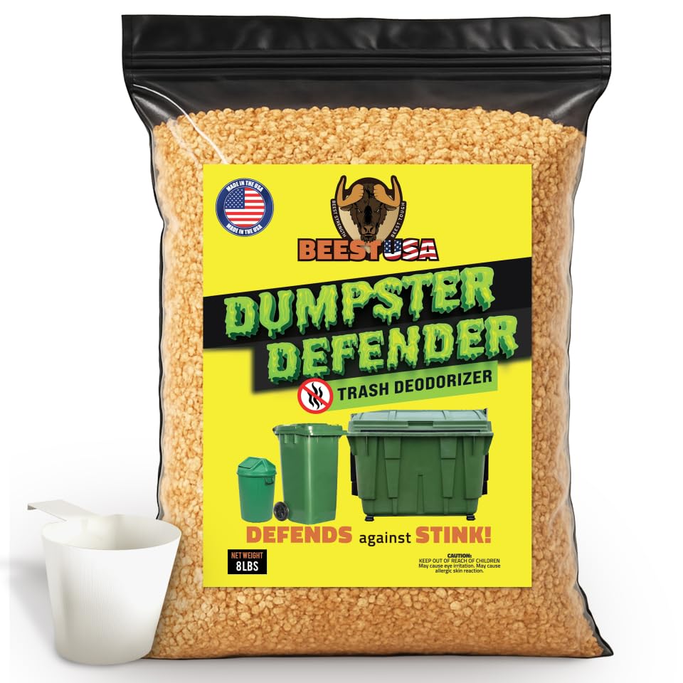 BEEST Dumpster Defender - 8lbs Outdoor Trash Can Deodorizer & Liquid Waste Absorber (Made in USA) Biodegradable Trash Can Odor Eliminator - Powerful