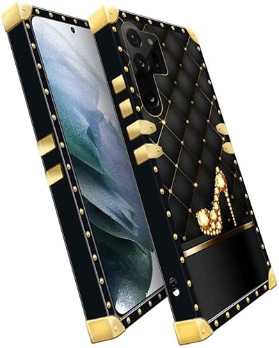 Miniatura 3 de Funda compatible con Samsung Galaxy S23 Ultra, J Golden High Heels de lujo, elegante, suave, TPU a prueba de golpes, protección de metal, decoración