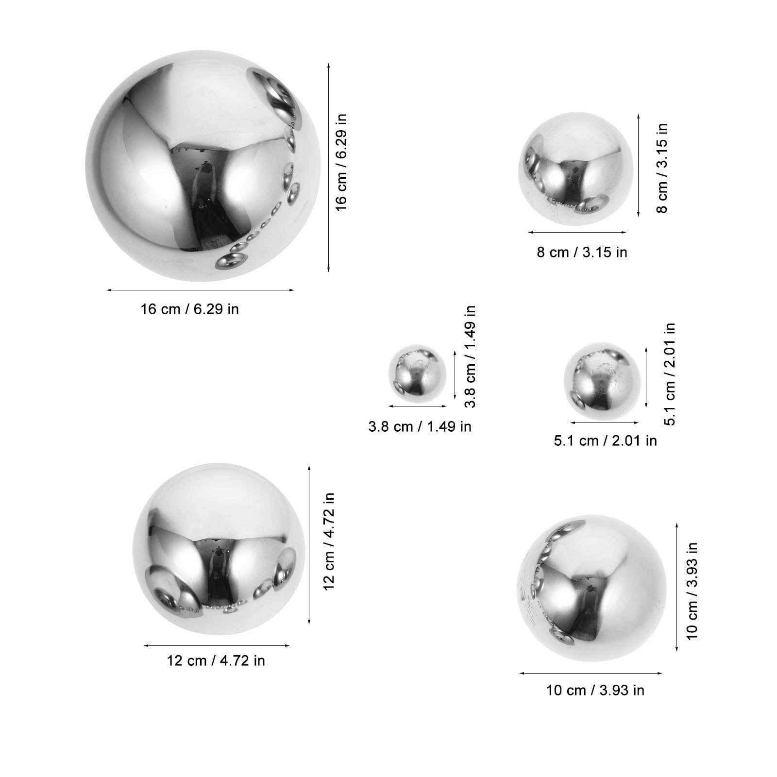 BESPORTBLE Bola de Espejo de Acero Inoxidable Pulido Forma de Media Esfera, Resistente Intemperie para Decoración de Jardín y Uso en Exteriores