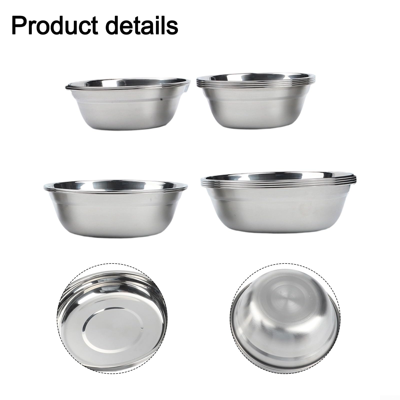 Edelstahl Camping Geschirr Set, 20 Stück Tragbare 304 SUS Schalen und Teller für Outdoor Wandern Picknick BBQ