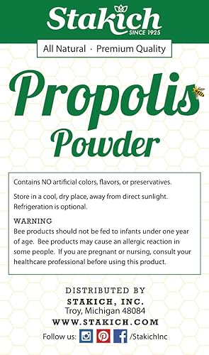 Miniatura 2 de Stakich Polvo de propóleo de abeja - Todo natural - 1 libra (16 onzas)