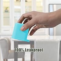 Vista 3 de 2 recipientes de inmersión compatibles con OmieBox, recipiente de silicona de 4 onzas para aderezo de ensalada para la mayoría de las loncheras