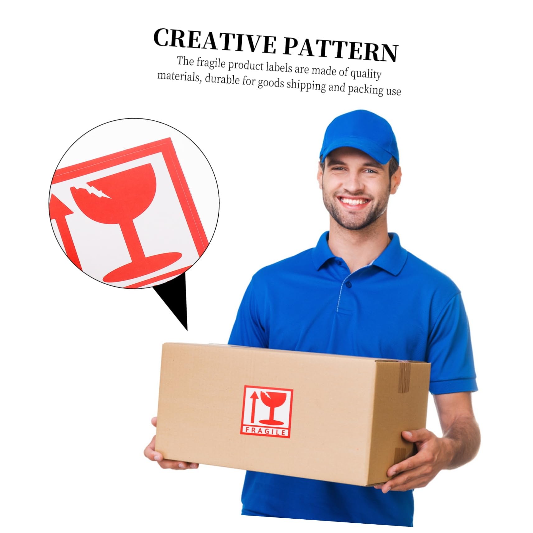 Étiquettes Autocollantes «fragile» pour Emballage 5,5 X 5,5 Cm, Lot de 1000 Pièces, Adhésives et Résistantes, Avertissement Expédition pour Cartons Sensibles