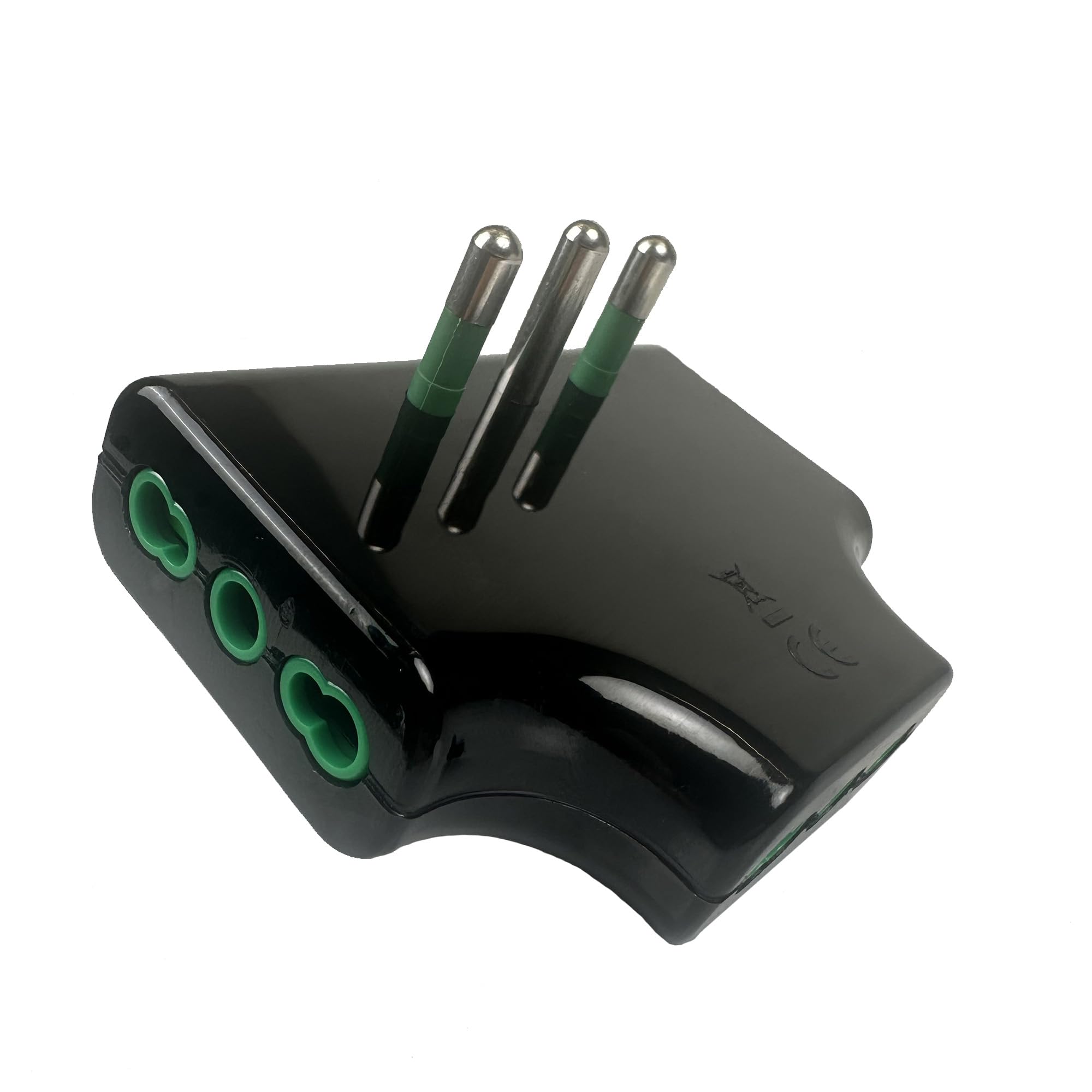 FANTON Adattatore salvaspazio da spina grande 16A a 3 spine bipasso 10A/16A, colore nero