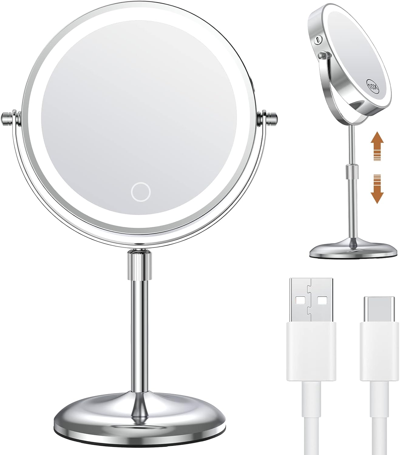 Anfauny Height Adjustable Makeup Mirror with Lights, 7