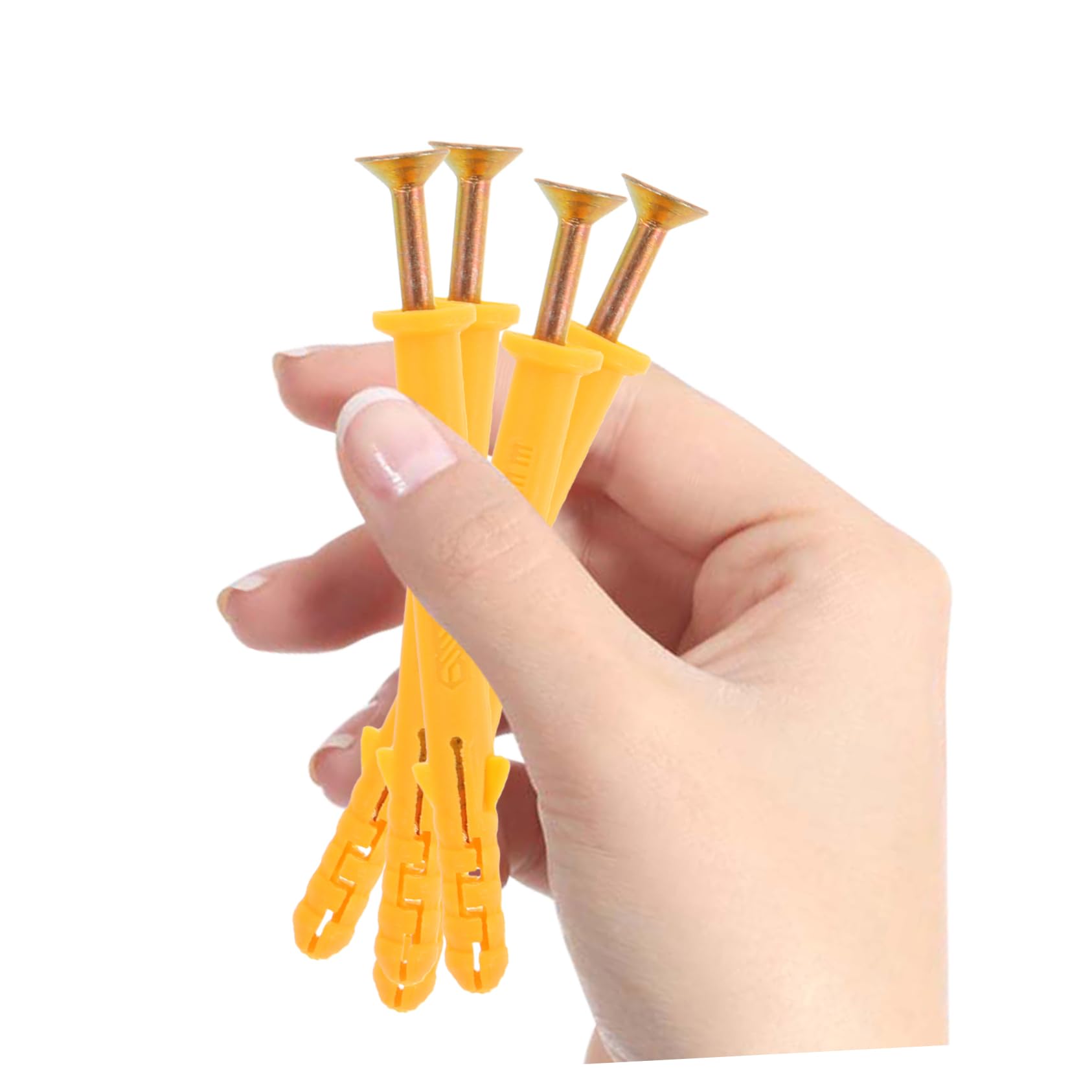 SEWACC 50pcs Zinc Coated Expansion Screws Set Wall Plugs and Screws for Drywall