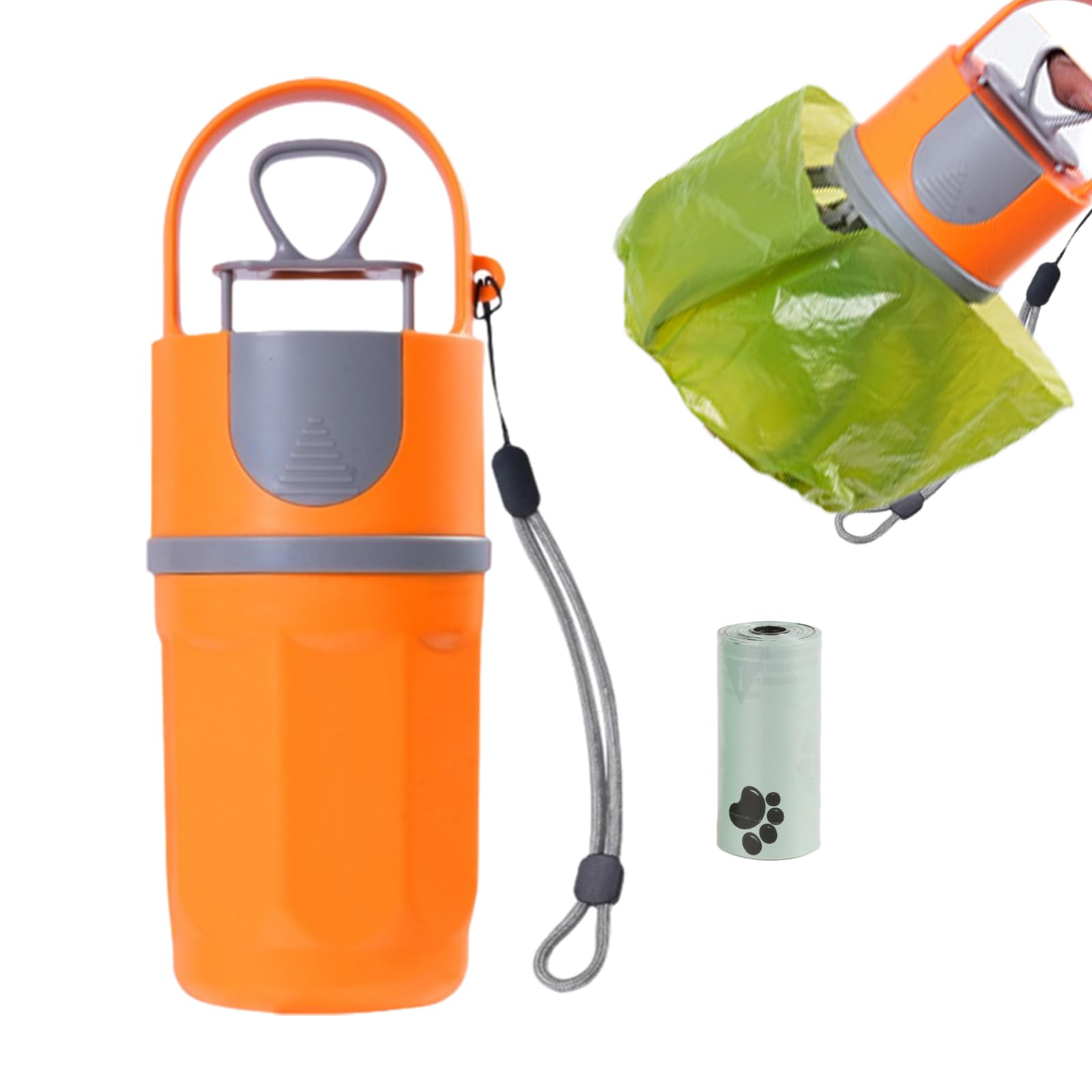 DQZSY Pet Poop Scooper Portable Outdoor Waste Bag Dog Poop Scooper Six-Pronged Poop Scoop Dispenser for Small Medium Large Dogs with 15PCS Bag Attachment