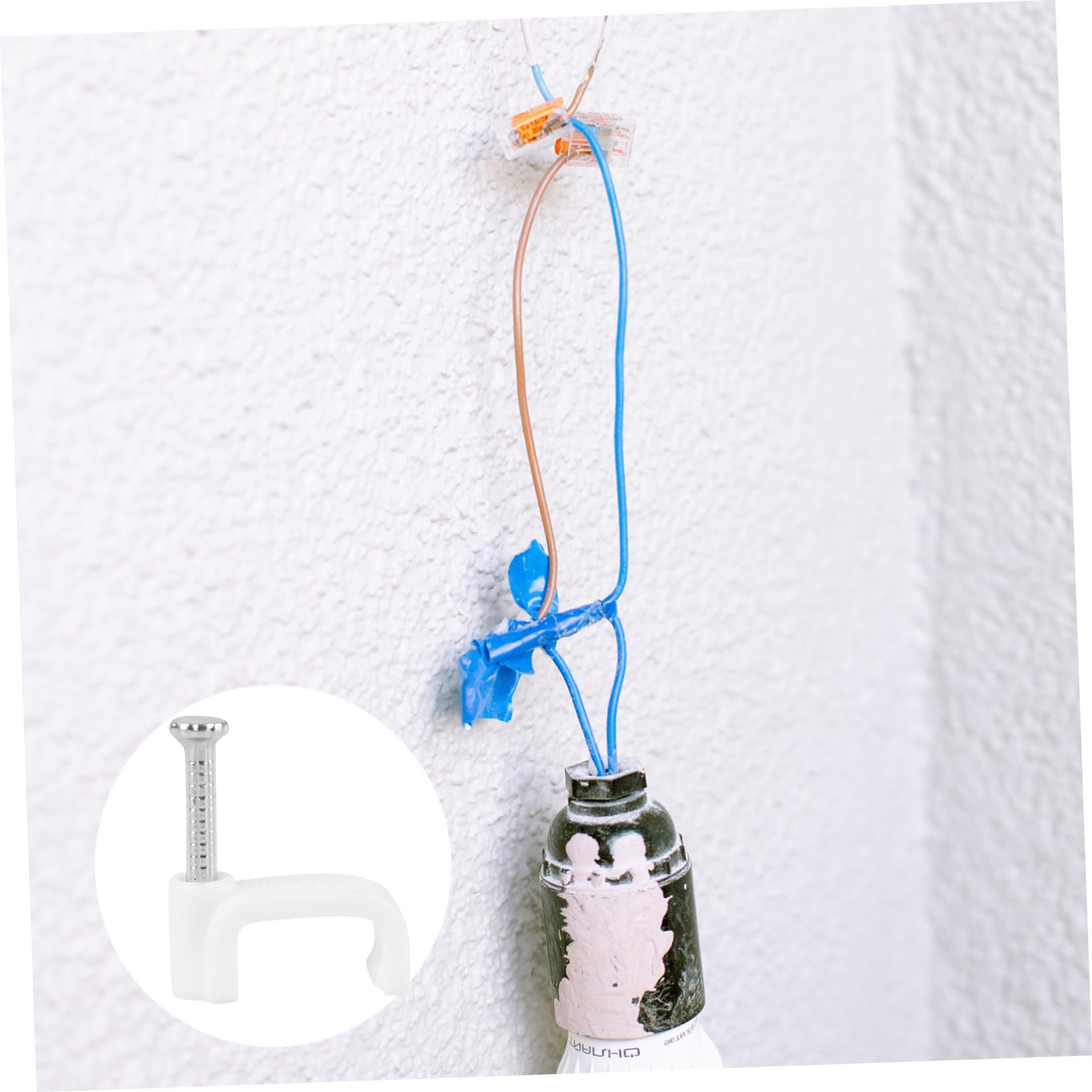 DOITOOL Kabelklemme mit Nägeln 12mm, 500 Stück, Weiß für Büro und Zuhause