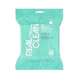 Real Clean XL Hydrating Facial Wipes, Infused With Hyaluronic Acid, Dual-Usage Cleansing Wipes Repair Skin & Gently Remove Makeup, Fragrance Free, 25 Count