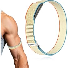 Armband Compatible with Amazfit Helio Strap Pro, Breathable Nylon Arm Strap, Adjustable Replacement Band with Secure Buckle for Running, Fitness, Workout.Orange and beige