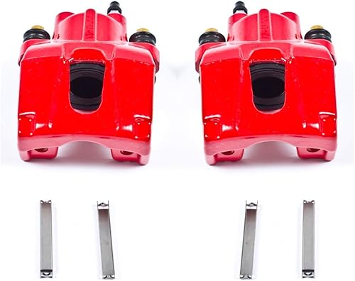 Power Stop Par trasero S4998 de pinzas de alta temperatura con recubrimiento en polvo rojo