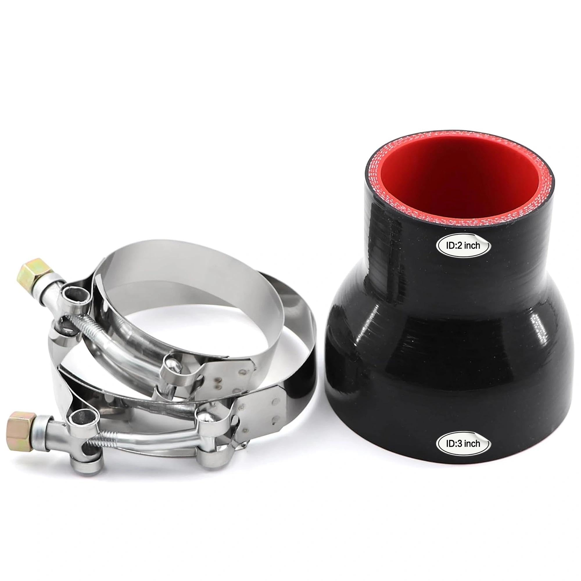 ID 2-inch to 3-inch Straight Reducer Coupler Silicone Hose