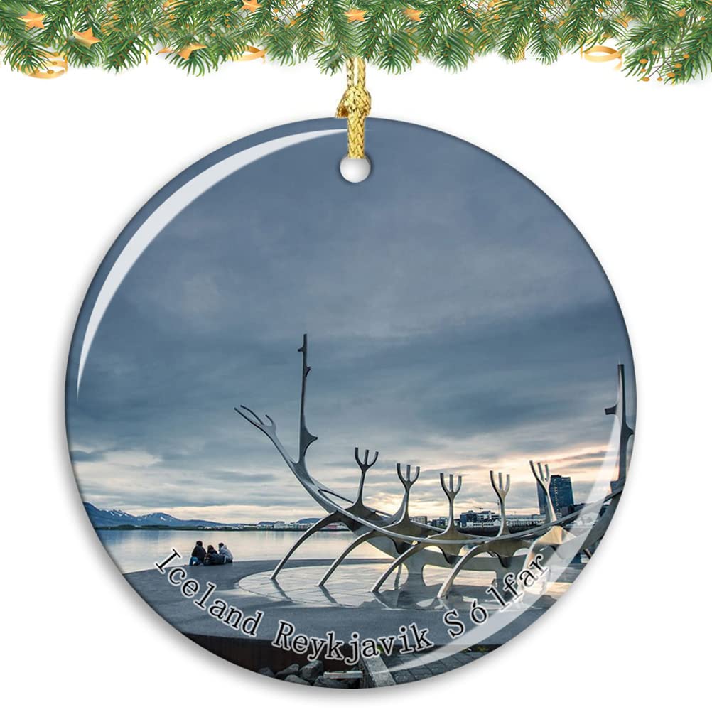 Iceland Reykjavik Sólfar Christmas Tree Ornament Ceramics Pendant Souvenir Decoration