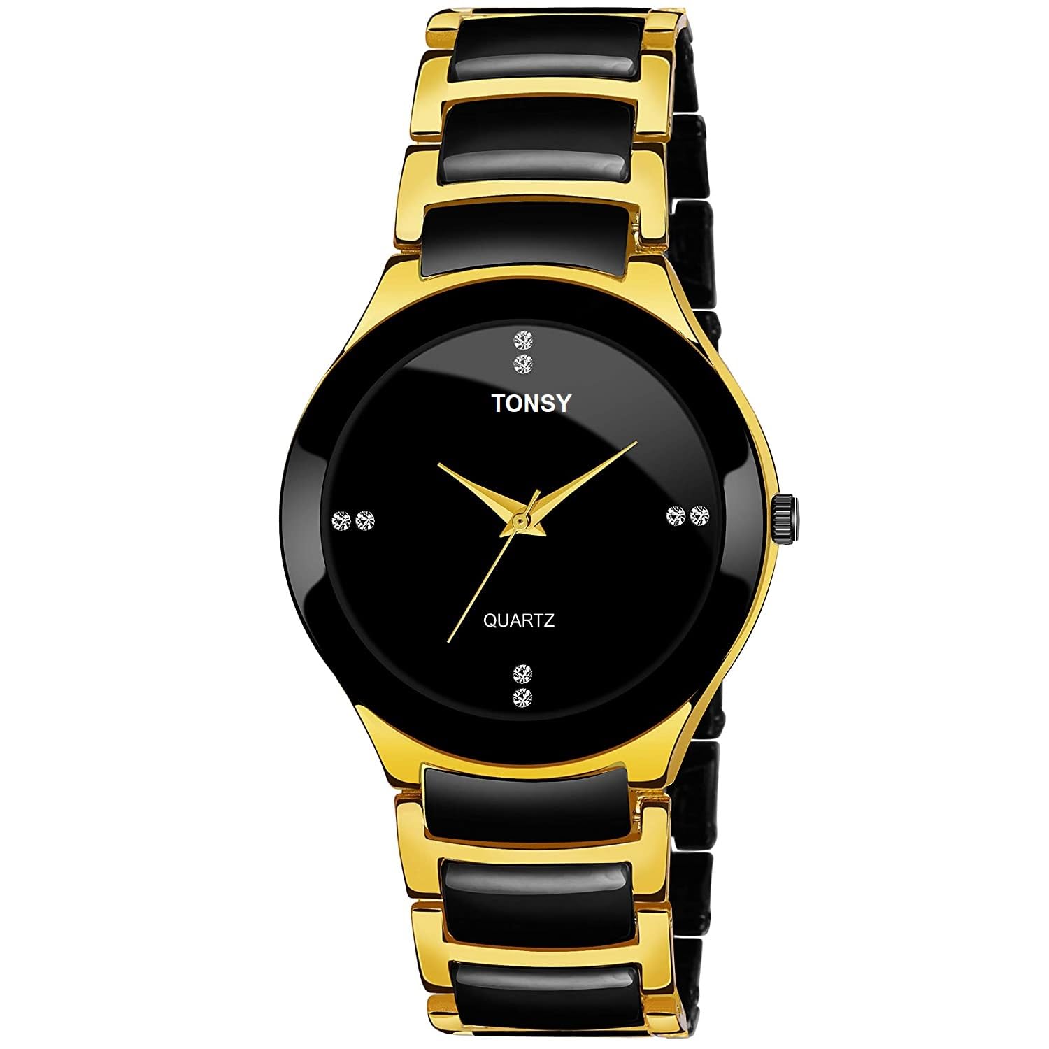 Shine Enterprise Watch for Men Analogue Golden Black Dial Mens and Boys Watch Gold Black (B07MJ3YPSG) Amazon Price History, Amazon Price Tracker
