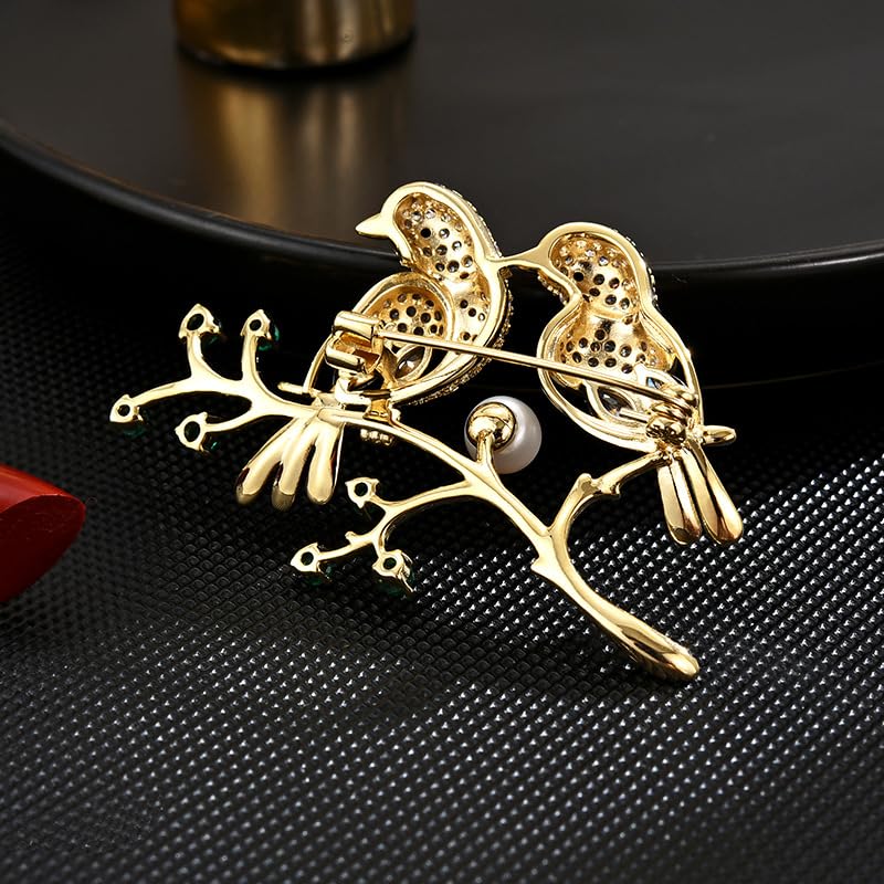 Image of Animal Brooch for Women Girls 18k Gold Plated Animal Brooch Pin Rhinestone Animal Brooch Lapel Pin Jewelry Thanksgiving Day Birthday Wedding Gifts for Mom Wife