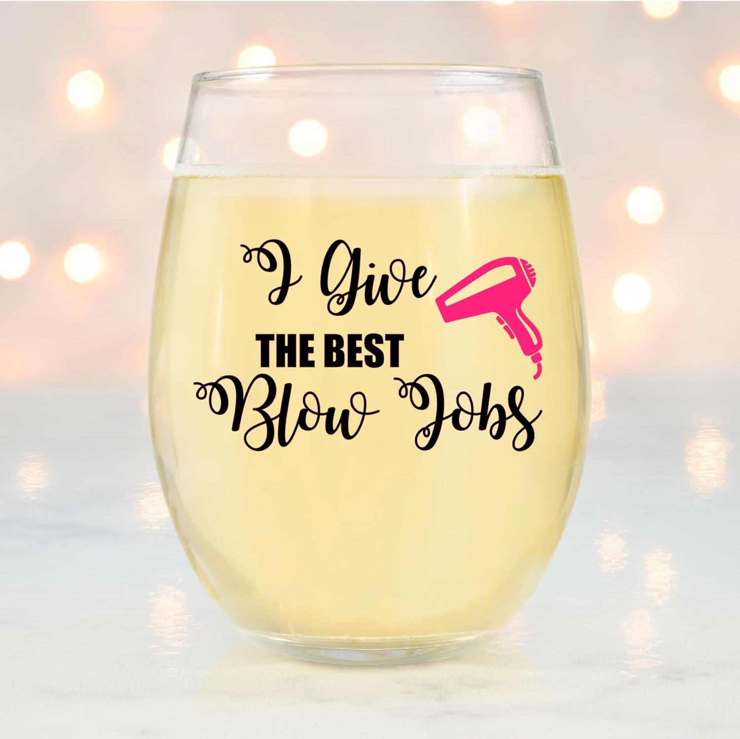 I Give the Best Blow Jobs Wine Glass, Hair Stylist, Hairdresser Gift, Stylist