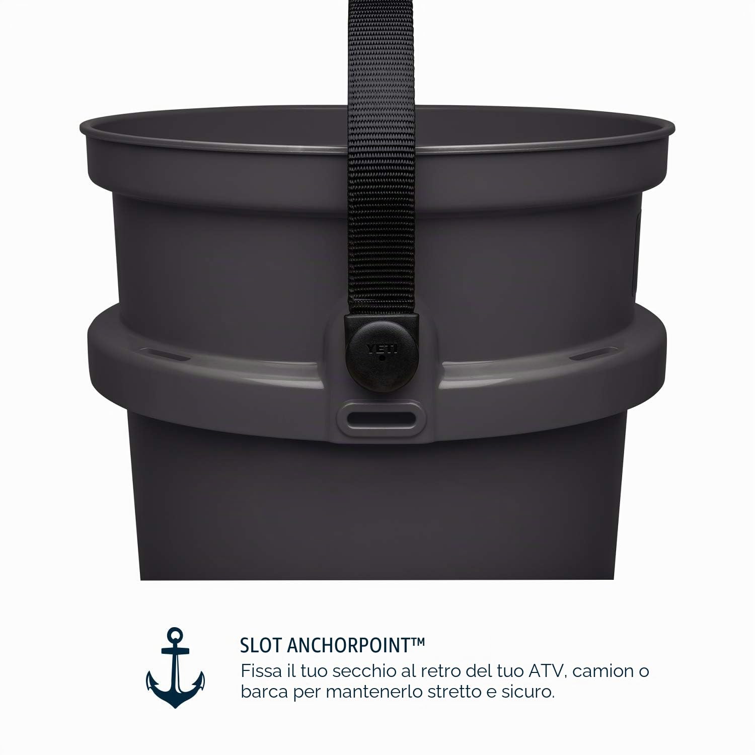 YETI Loadout - Secchio da 5 galloni, resistente agli urti, pesca/utilità, carbone