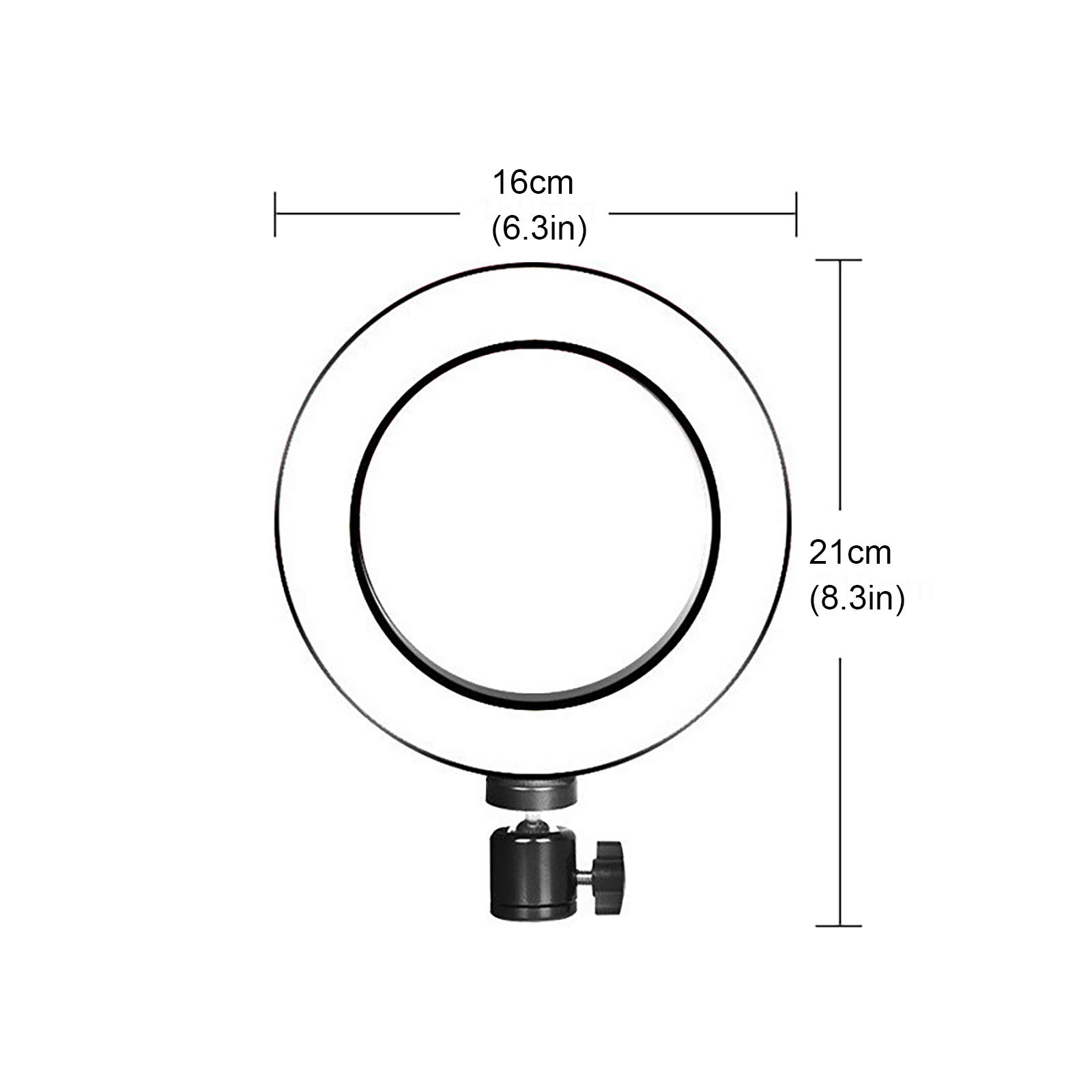 Anello Luminoso da 6 Pollici, Mini Anello Luminoso con Supporto per treppiede, Anello Luminoso da Tavolo per Trucco Youtube Selfie Realizzazione di Video, 3 Colori 10 Livelli di luminosità