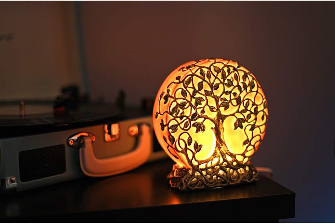 Zeckos Enchanting Sunset Orange Bohemian Style Tree of Life Resin Night Light Lamp - Exquisite Decorative Accent Illuminates in Boho Style - 6.25 Inches High