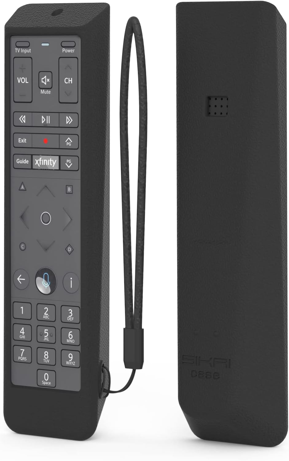 SIKAI Shockproof Silicone Case Cover for XFinity Comcast XR15 Voice Remote, Protective Skin for XFinity X1 Xi6 Xi5 XG2 TV Remote, Skin-Friednly Anti-Lost with Remote Loop (Black)