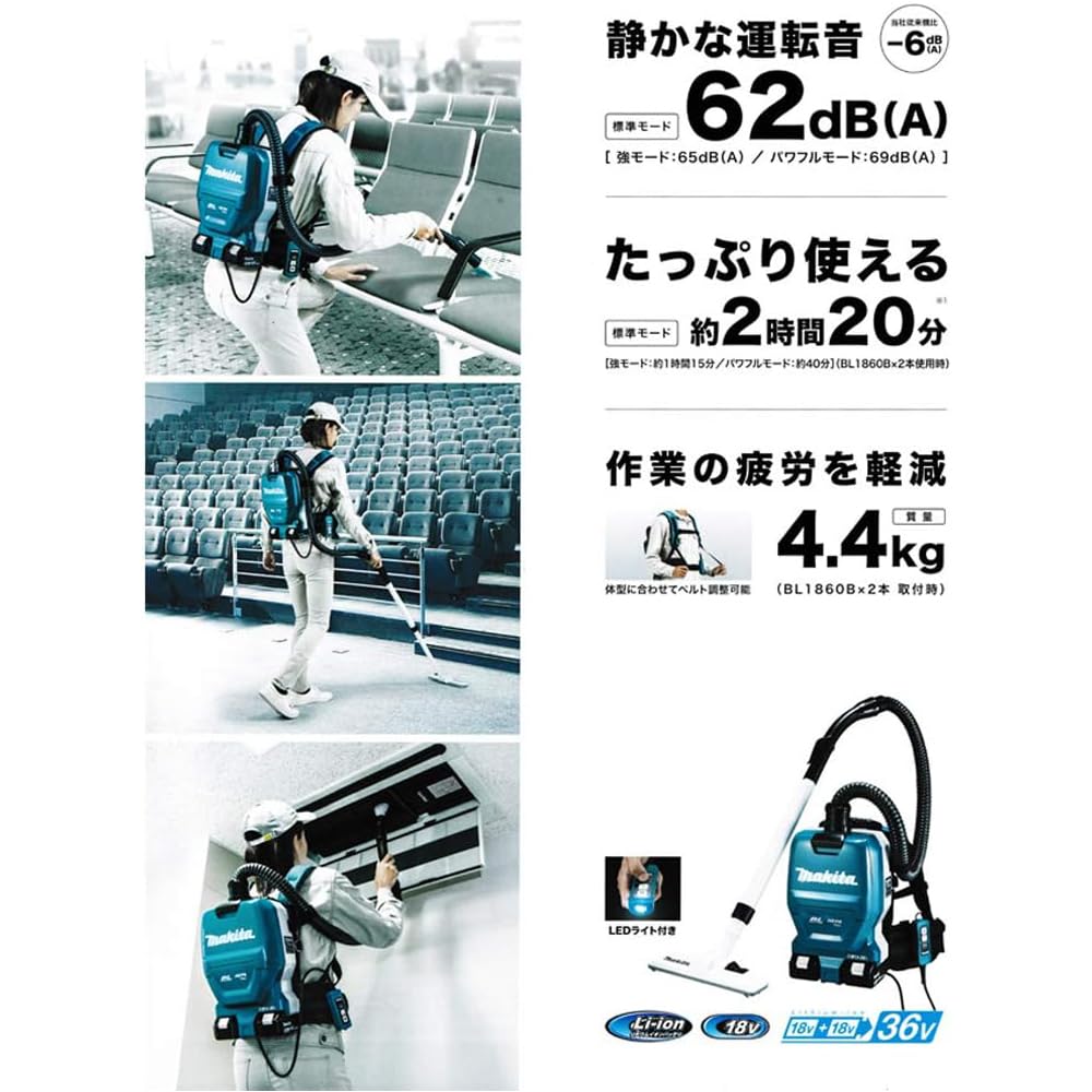 Amazon.co.jp: 充電式背負いクリーナーVC261DZ 6.0Ahバッテリー2個