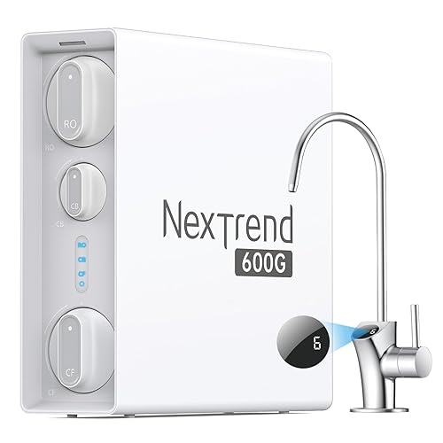 Sistema de ósmosis inversa debajo del fregadero NexTrend 600 GPD Sistemas de filtro de ósmosis inversa sin tanque con grifo inteligente para