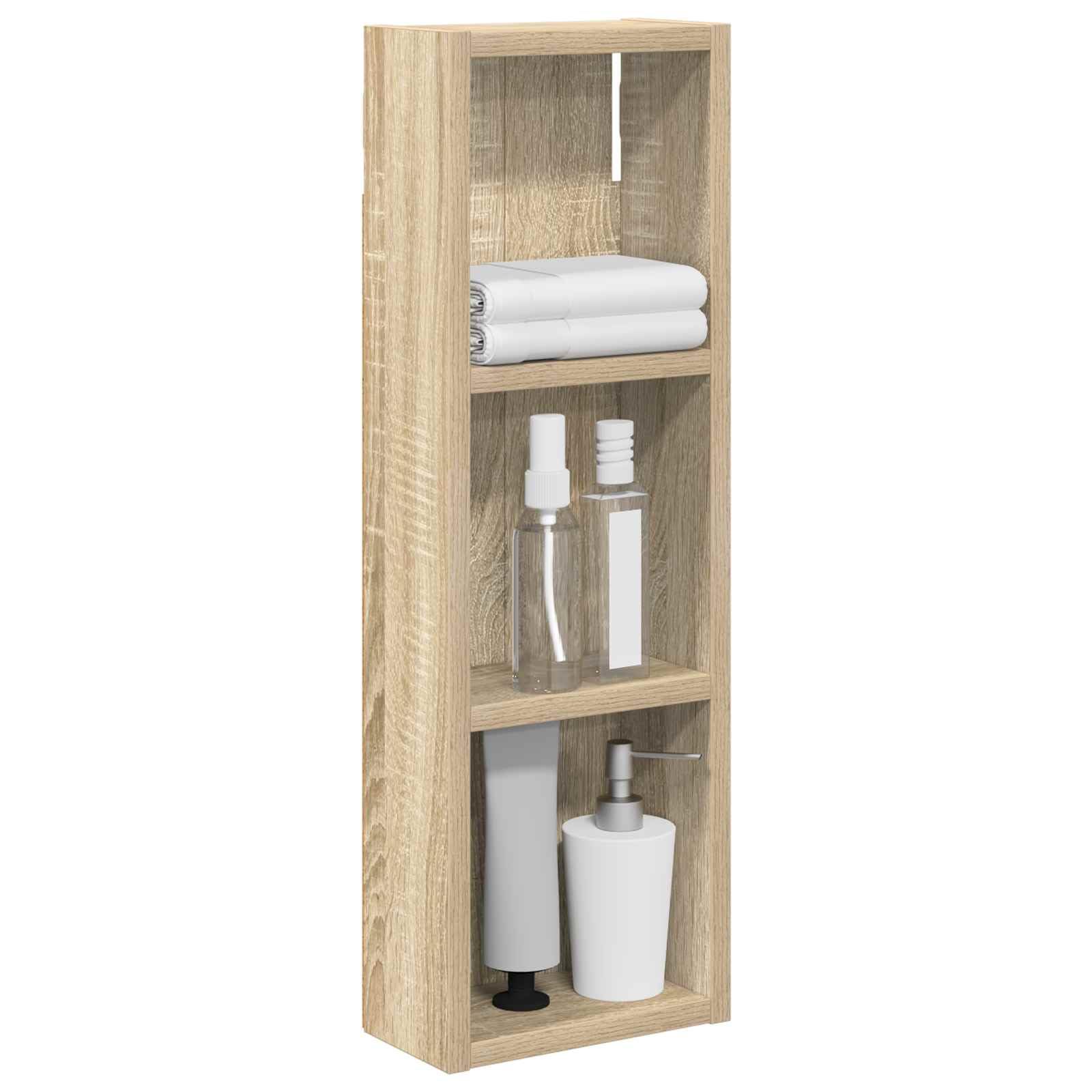 vidaXL Bathroom Wall Cabinet Sonoma Oak 20 x 10 x 60.5 cm