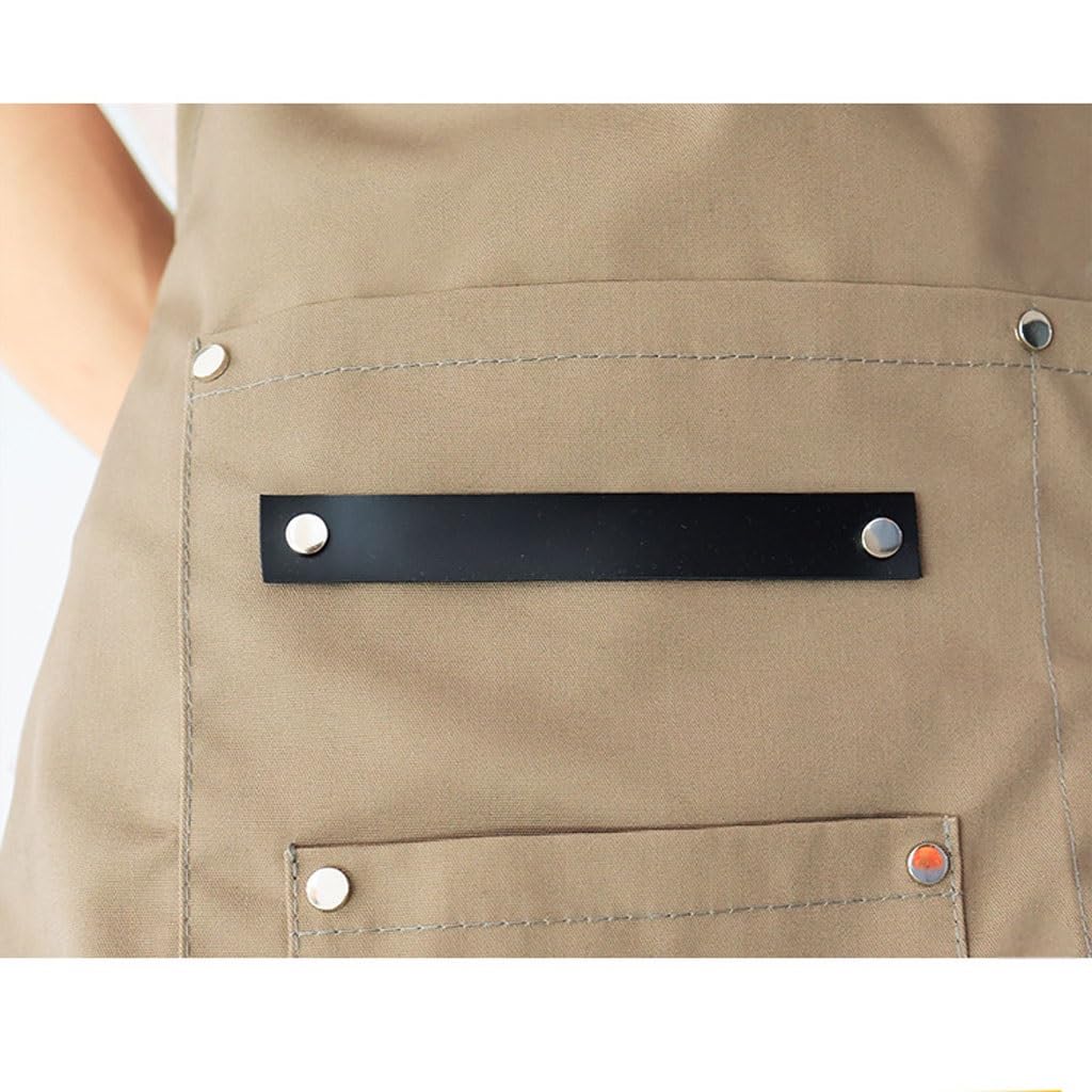 TEESONG Delantal de Chef Delantal Sencillo Coreano de Lona for el hogar, Cocina, Peluquero y manicurista, Ropa de Trabajo for Hombres y Mujeres Delantales para Hombres(A)