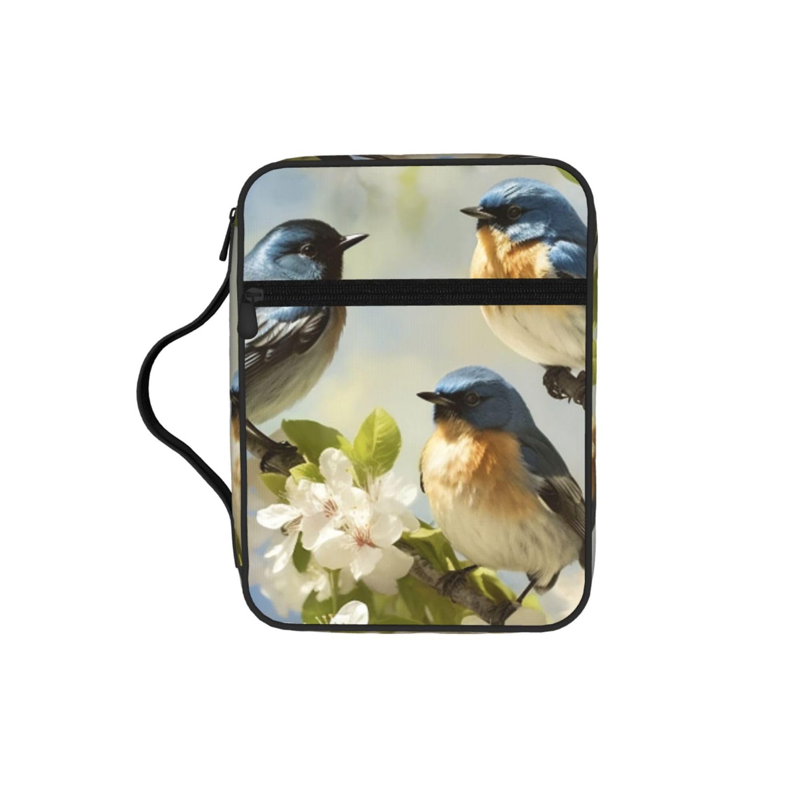 Spring Birds Perchin Bible Cover Case Waterproof Bible Bag With Handle Organizer Storage Book Cover For Bible Study