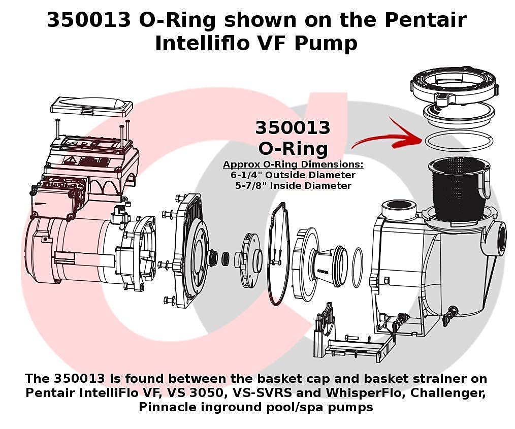 Captain O-Ring - 350013 Lid O-Ring - Compatible with Pentair IntelliFlo, WhisperFlo, Challenger and Pinnacle Pool and Spa Pumps