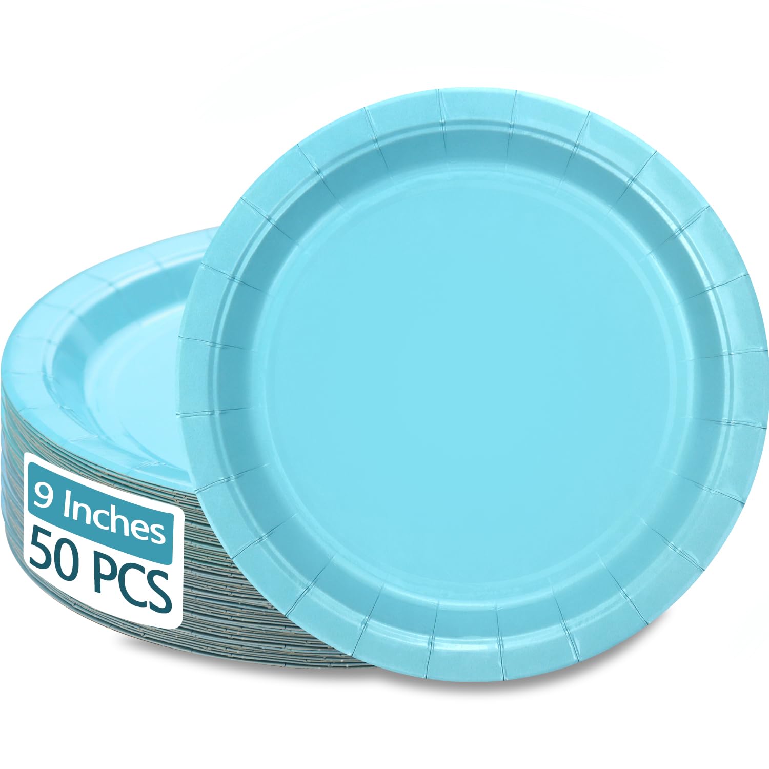 Assiettes d'anniversaire bleues de 22,9 cm pour fête de garçon