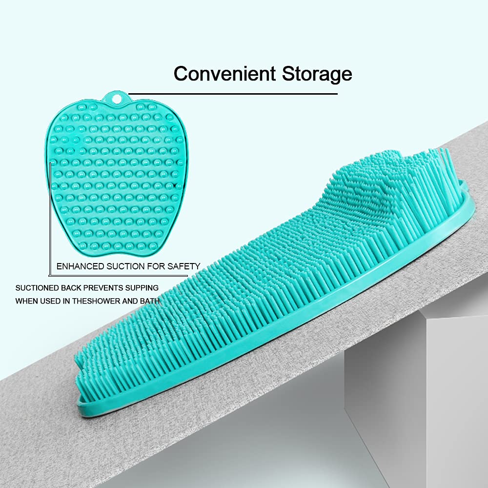 mwellewm Shower Foot Scrubber Massager Cleaner,Acupressure Mat With Non-Slip Suction Cups,Improve Circulation,Exfoliation,Acupressure Massage Mat,Foot Cleanerand Reduce Feet Pain