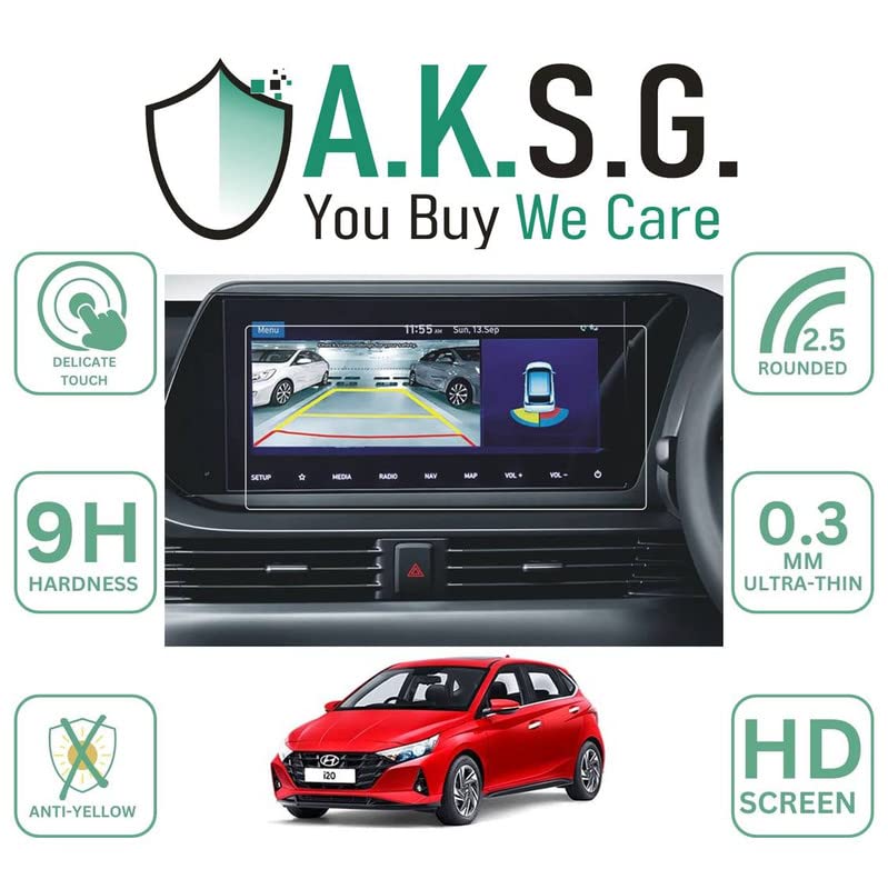 Image of A.K.S.G. A.K.S.G.Hyundai i20 10.25 Inch [2020-Running] Car Accessories Navigation or Music System Touch Screen Infotainment Screen Protector (Company Fitted) Not a Tempered Glass [Transparent]