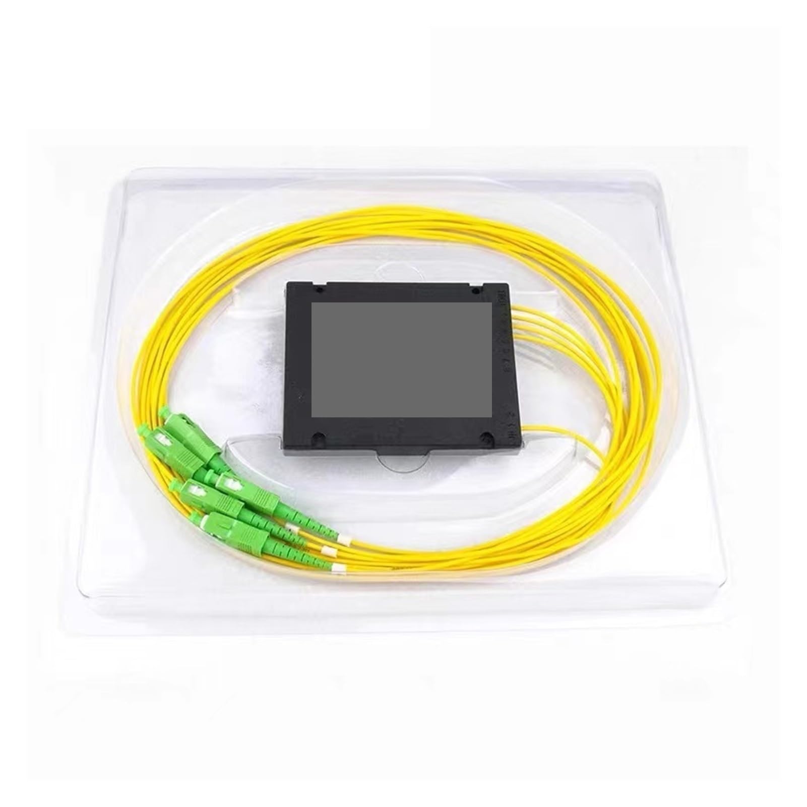 Répartiteur de Fibre Optique PLC 1x4, Type boîte 1:4, FC SC St LC, 1,5 m, coupleur FTTH 1 * 4, 5 pièces(FC A)