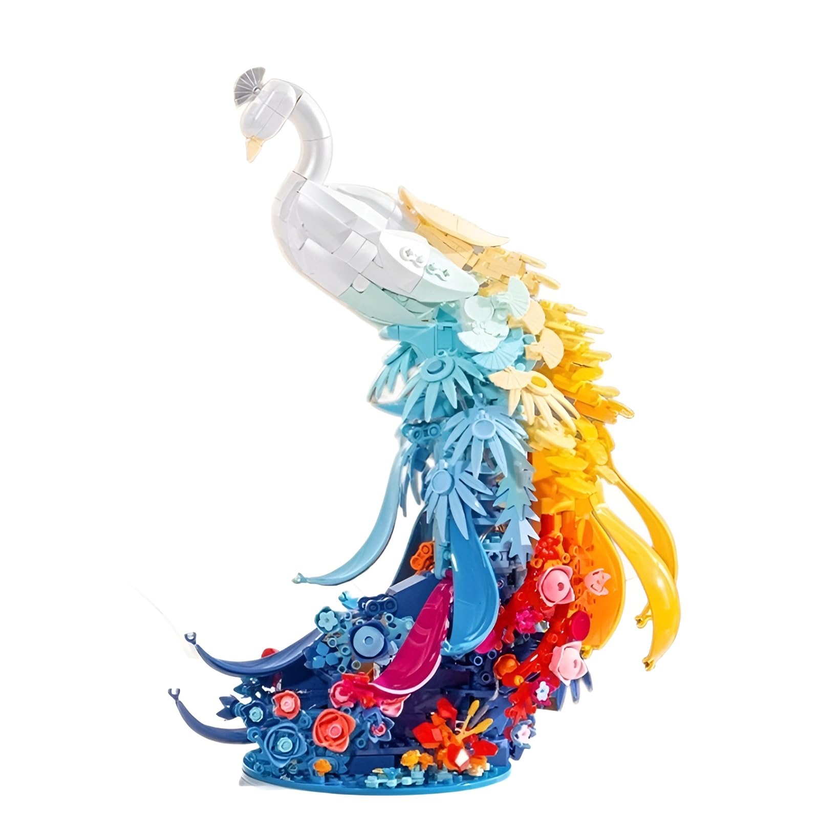 Peacock Building Blocks Set, 1000+PCS Birds Bricks Kit for Girls Women Adults Home Decor Collection, Animal with Flowers Art Model Toys