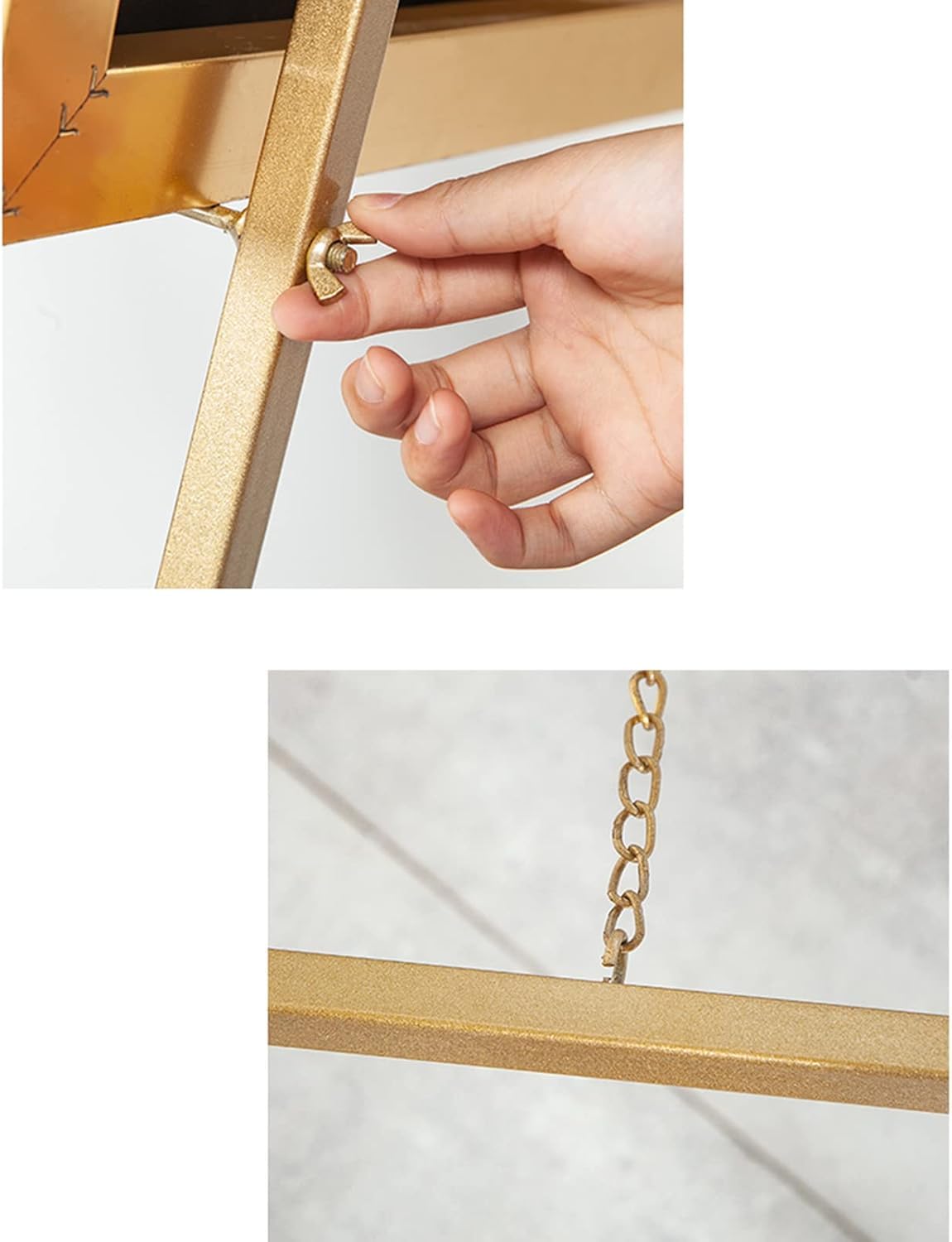 Caballetes para Dibujar y Pintar Caballete Plegable Soporte portátil para exhibición de Bodas Póster de Fotos Altura Ajustable Negro/Blanco/Oro 145 cm de Alto (Blanco 50 (Oro 50 * 145cm)