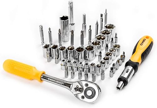 Miniatura 4 de DEKOPRO 228 Piece Socket Wrench Auto Repair Tool Combination Package Mixed Tool Set Hand Tool Kit with Plastic Toolbox Storage Case Amarillo