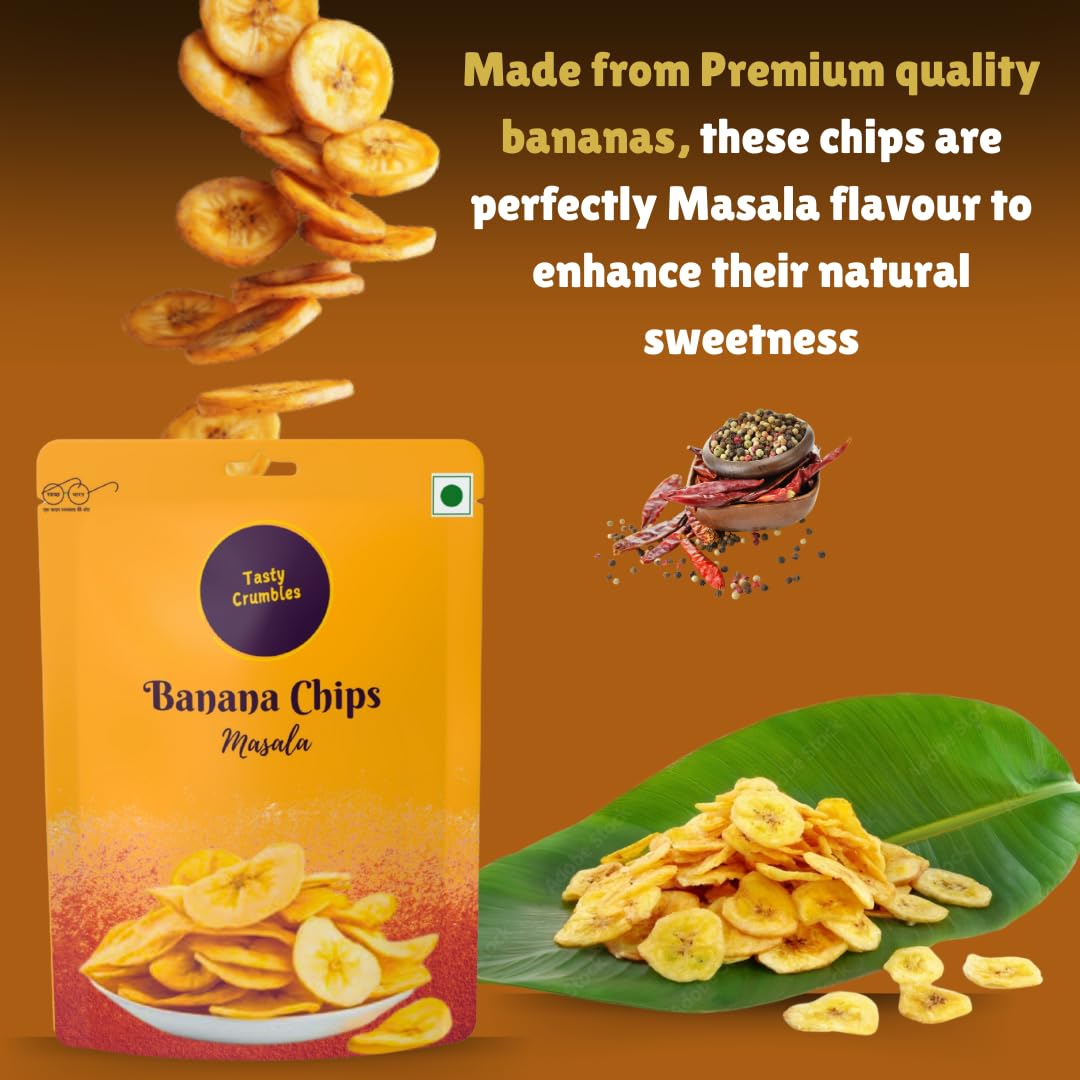 Tasty Crumbles Banana Chips, Masala and Pudina Flavour Combo, 400g, Pack of 2(Each 200g) 4