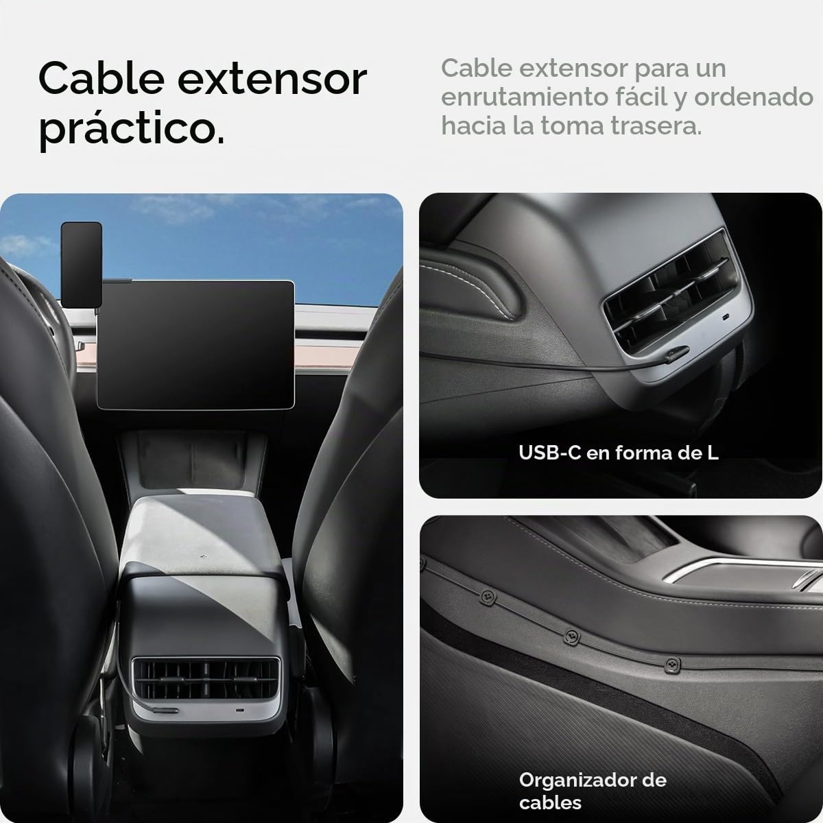 Spigen TapLock [Sin Adhesivo] Qi2 15W Cargador Coche MagSafe Soporte para Pantalla Coche Diseñado para Tesla Model Y 2025 Juniper y Model 3 (~2023) Accesorios Compatible con iPhone 17 16 15 14 13 12