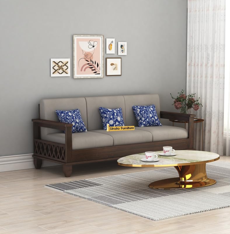 Strata Furniture Sheesham Wood 3 Seater Sofa Set for Living Room Hall Home Solid Wooden Three Seater Sofa Set Furniture (Walnut Finish) (B0CWKZR6CC) Amazon Price History, Amazon Price Tracker