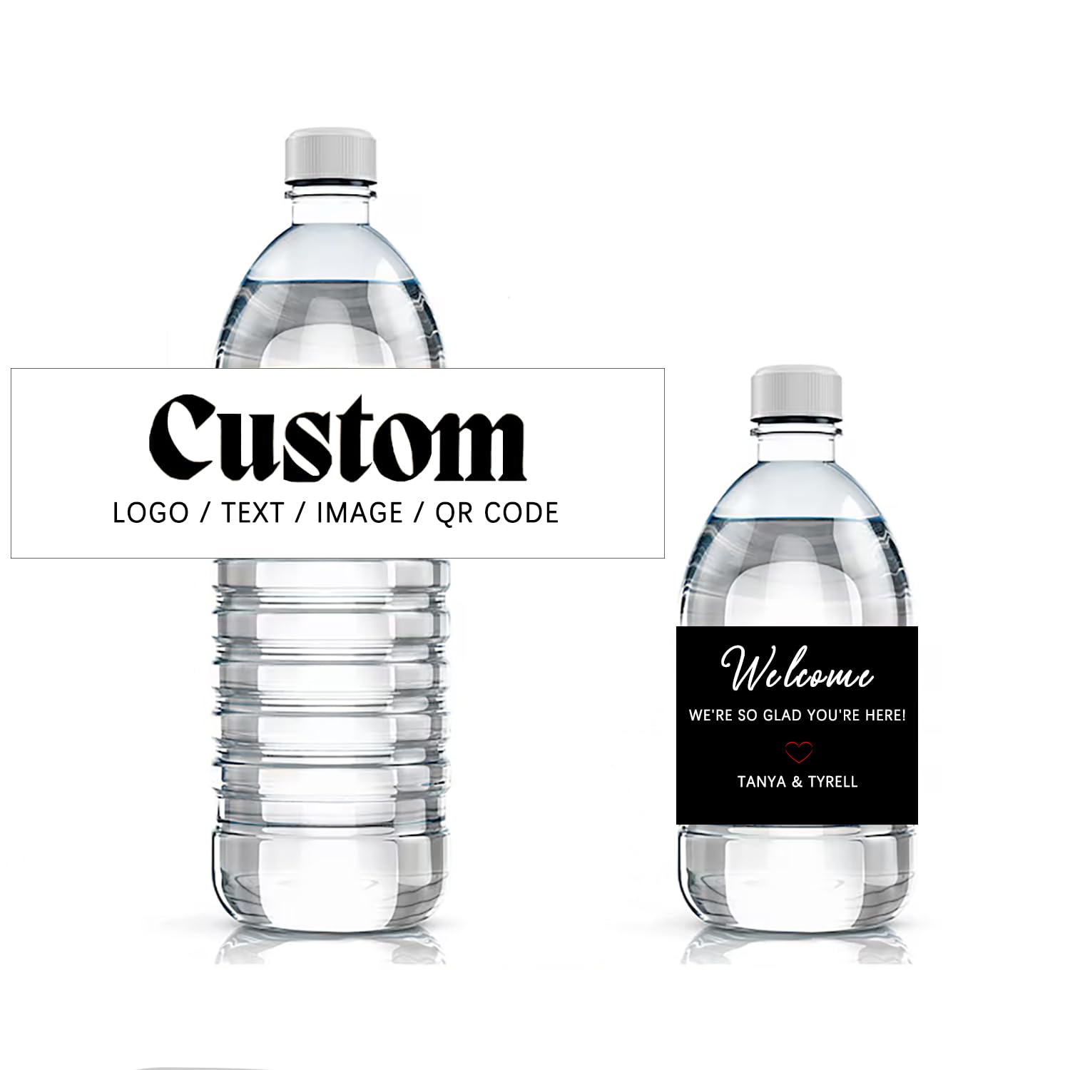 Custom Personalized Water Bottle Labels, 50-500 Stickers for Weddings, Parties, Birthdays, Business & More, Multipurpose Stickers for Bottles (2 x 8