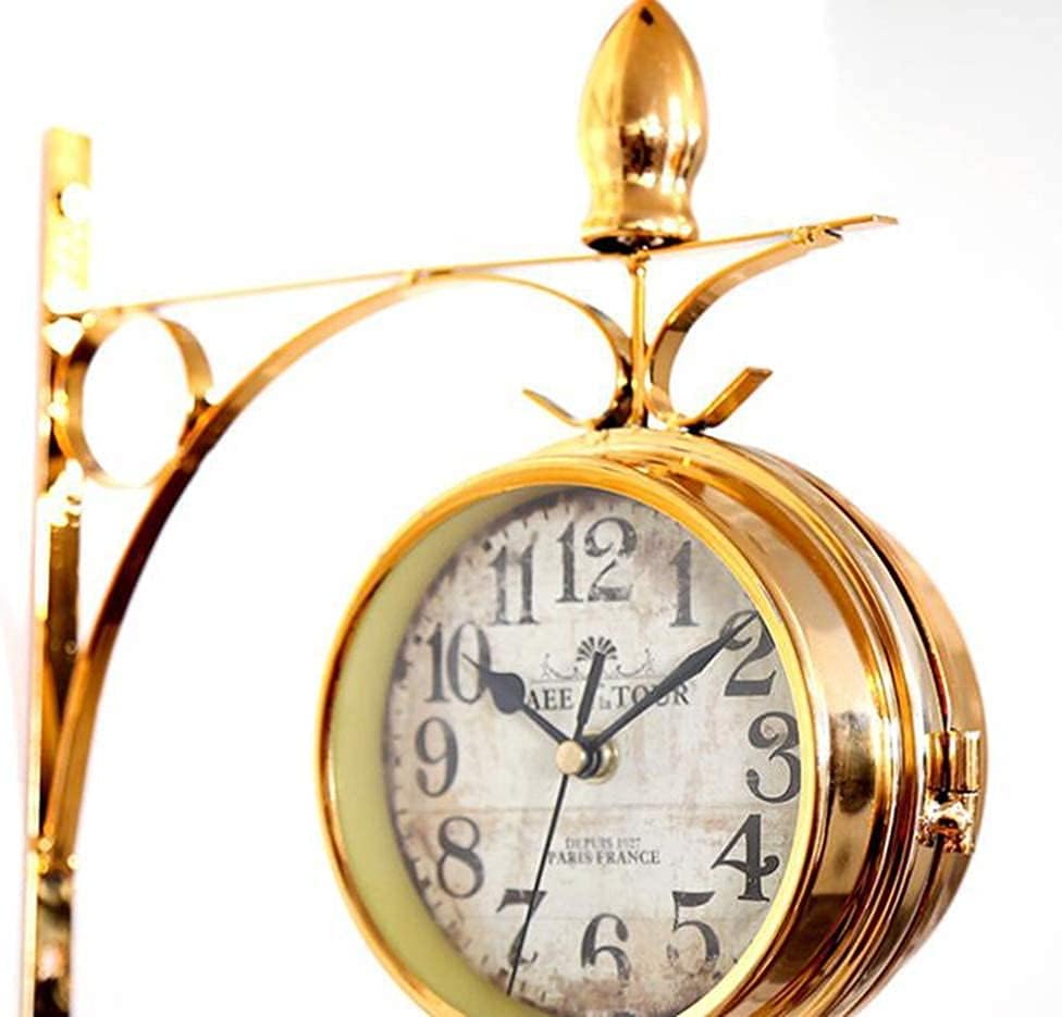 Double Sided Wall Clock,Retro Wall Clock Outdoor Garden Wall Clock Outdoor Indoor Garden Wall Clock for Garden/Patio/Yard